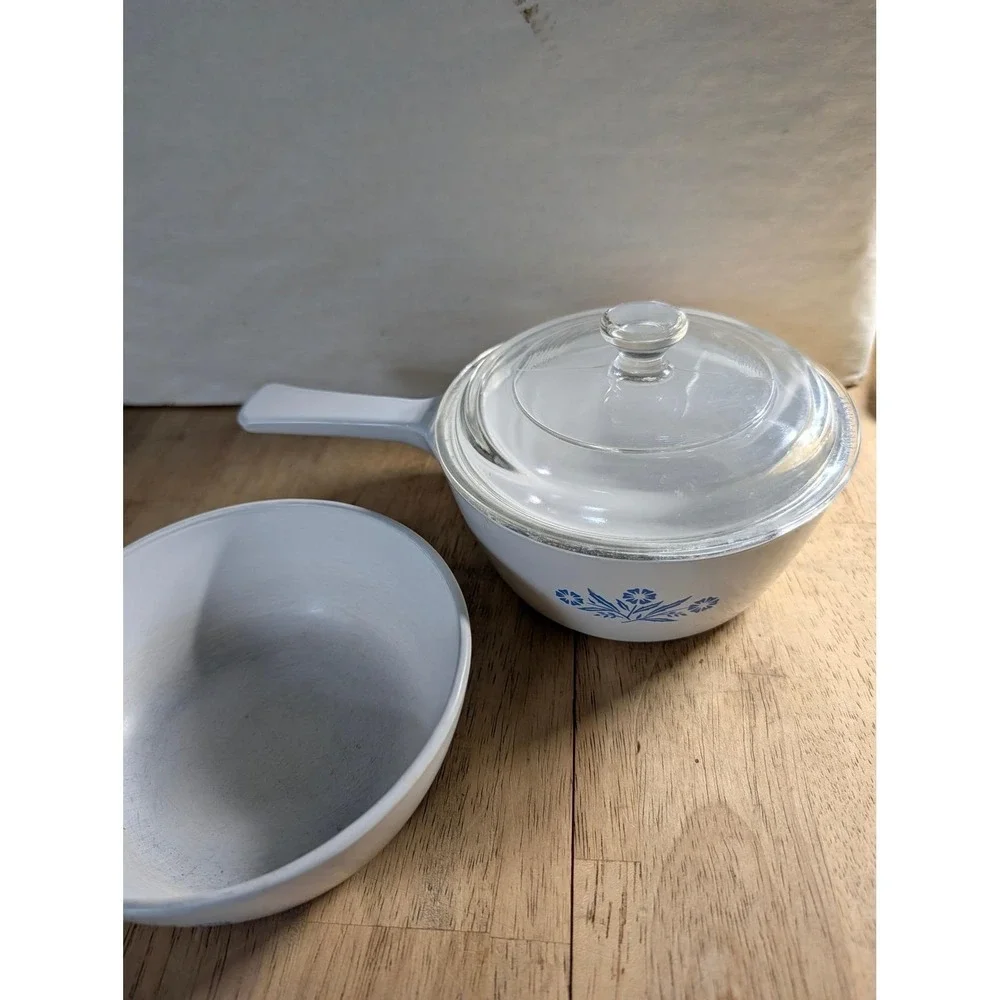 Vintage Corning Ware Blue Orng Cornflower Saucepan S P-81-B P-82-B & P-1 3/4-B